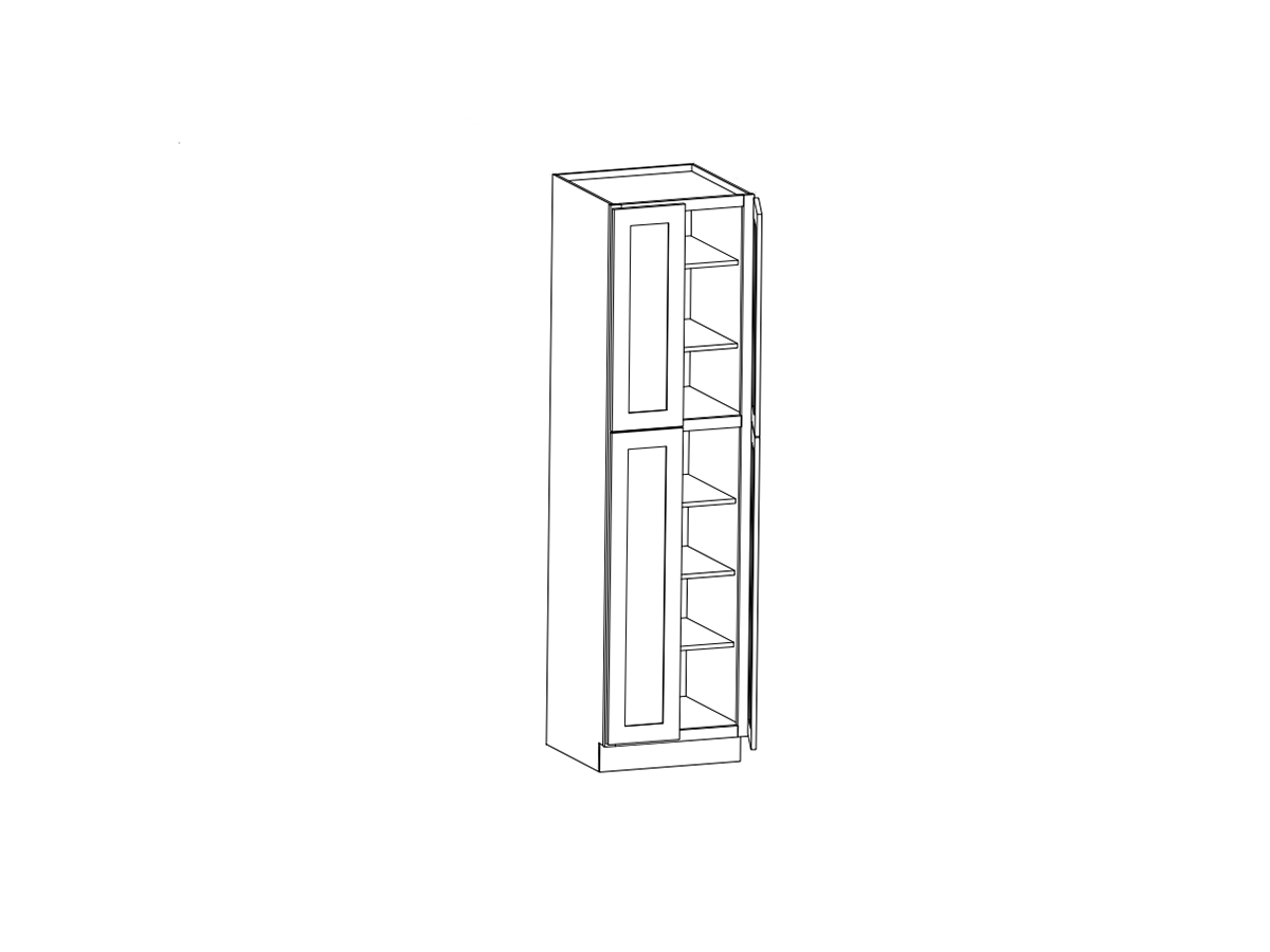 Ombre Double Door Wide Pantry Utility Cabinets